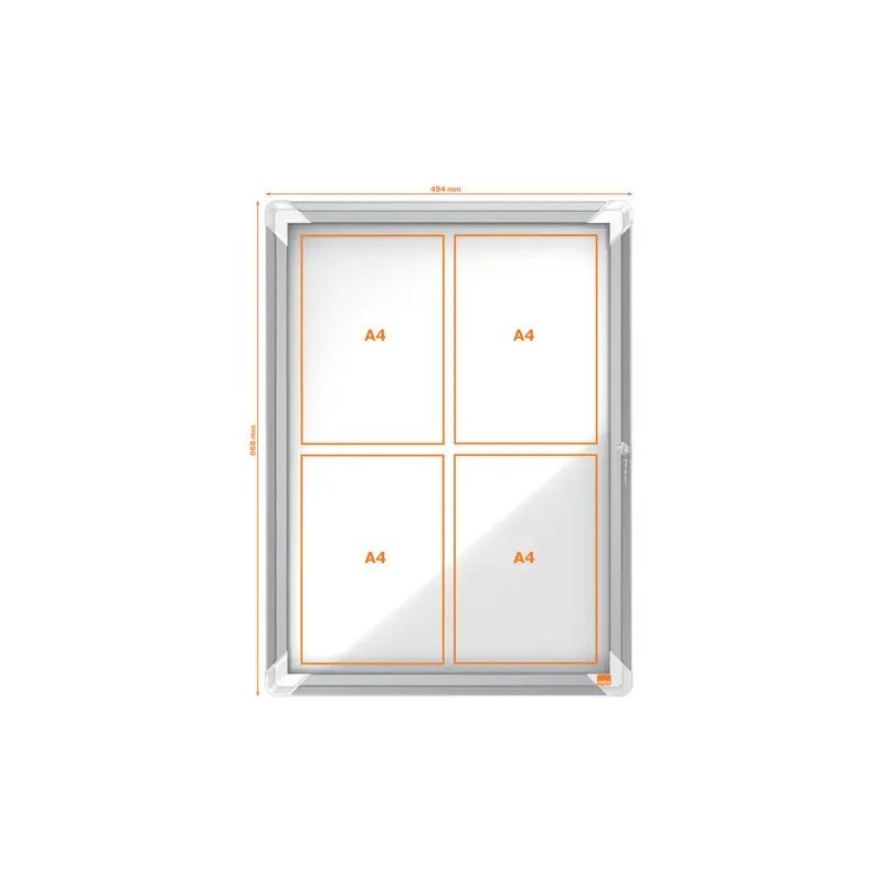 Vitrine murale d'intérieur avec porte battante - Nobo premium