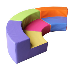 Lot de 3 poufs modulo en mousse dessous antiderapant pour enfant de t