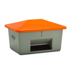 Bac à sel de déneigement avec système anti-vandalisme