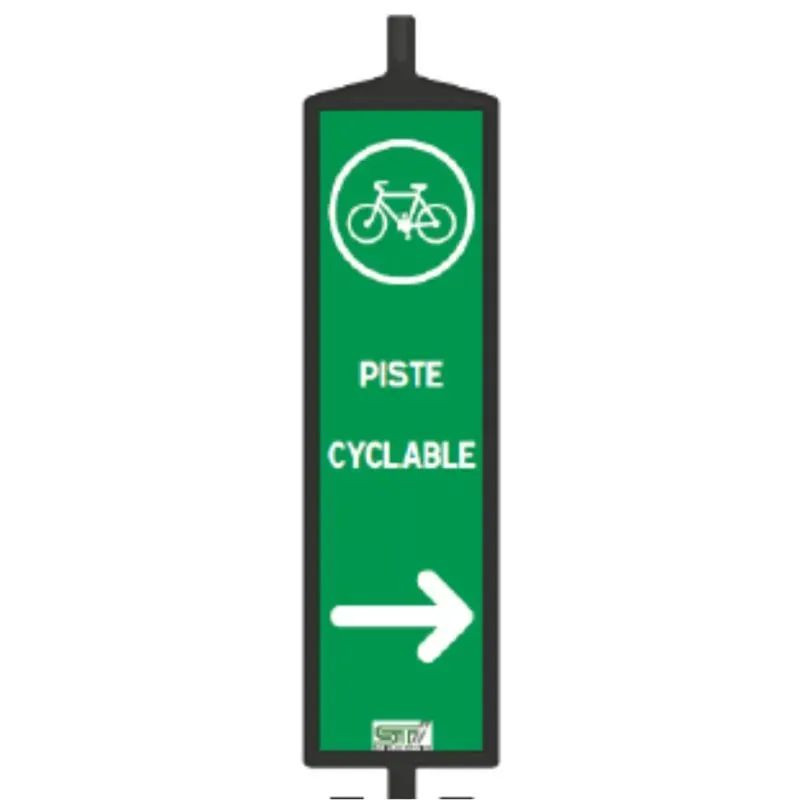 Balise piste cyclable information chantier