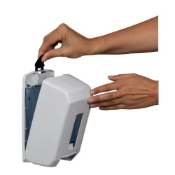 Distributeur de savon mural par bouton poussoir 1.1L - Saneva