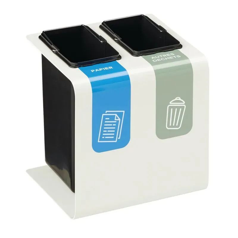 Poubelle de tri sélectif de bureau 2 ou 3 bacs Rossignol Tribu