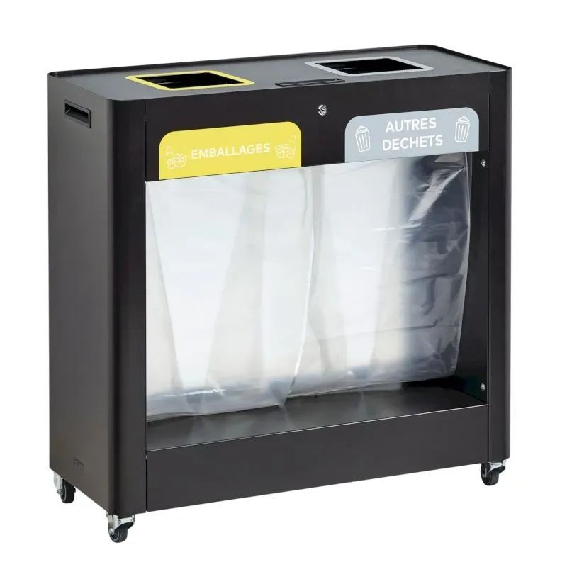 Poubelle tri sélectif Vigipirate à roulettes 2 ou 3 bacs Trimouv