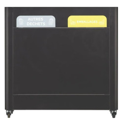 Meuble de tri sélectif sur roues 2 ou 3 flux Rossignol Trimouv