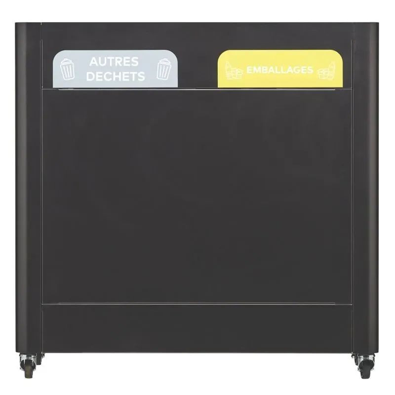 Meuble de tri sélectif sur roues 2 ou 3 flux Rossignol Trimouv