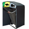 Point de collecte de tri extérieure 3 flux + bacs poubelles - Trirok