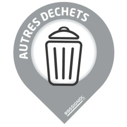 Stickers tri forme goutte ou languette pour poubelle Rossignol