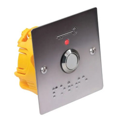 Bouton poussoir Sewosy PB19_BBL3 avec plaque d'encastrement braille