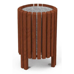 Corbeille Benito Salou PA641 en métal et bois exotique d'extérieur