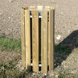 Poubelle de ville Forestière en bois de pin