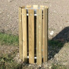 Poubelle de ville Forestière en bois de pin