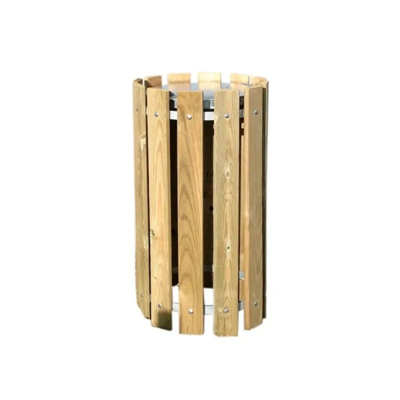 Poubelle de ville Forestière en bois de pin
