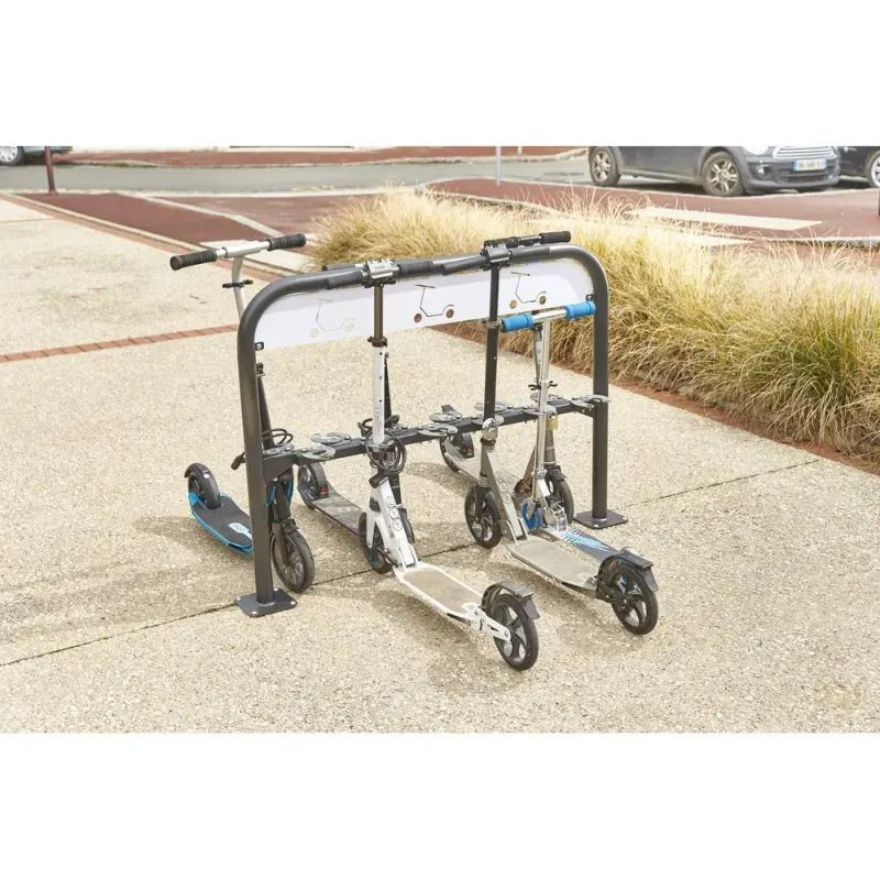 Mottez - Support 12 trottinettes face-à-face sur pieds ou à sceller