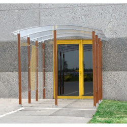 Abri fumeur à fixer au mur - Pieds bois exotique