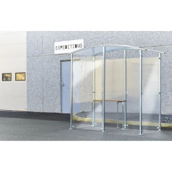 Abri fumeur isolé - Pieds métal zingué