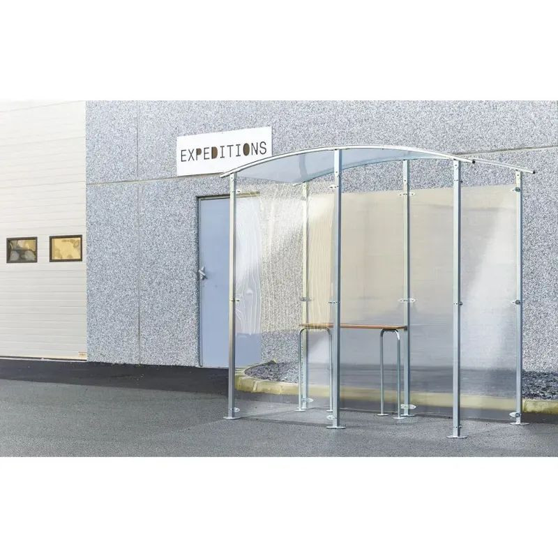 Abri fumeur isolé - Pieds métal zingué