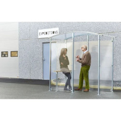 Abri fumeur isolé - Pieds métal zingué