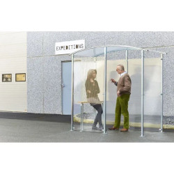 Abri fumeur isolé - Pieds métal zingué