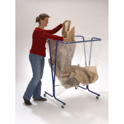 Support sac poubelle gros volume 240 à 400l sur roulettes