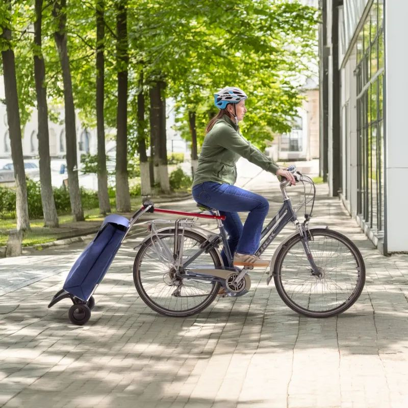 Accessoire de fixation pour chariot de courses sur vélo