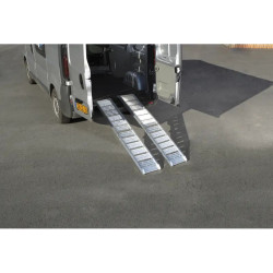 Lot de 2 rampes PMR en aluminium lisse repliable