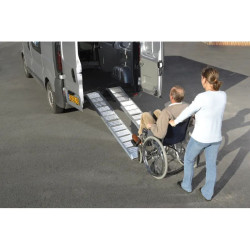 Lot de 2 rampes PMR en aluminium lisse repliable