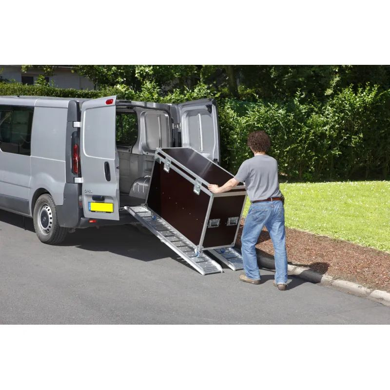 Lot de 2 rampes PMR en aluminium lisse repliable