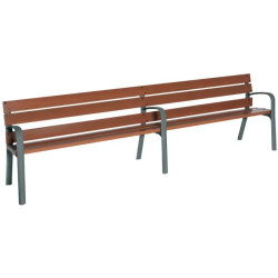 Banc Fabregas Modo L.300 cm 6 lames en bois et pieds en fonte