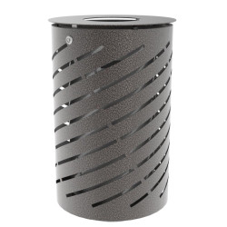 Corbeille de rue Fabregas Spirale en tôle d'acier galvanisé 65 litres