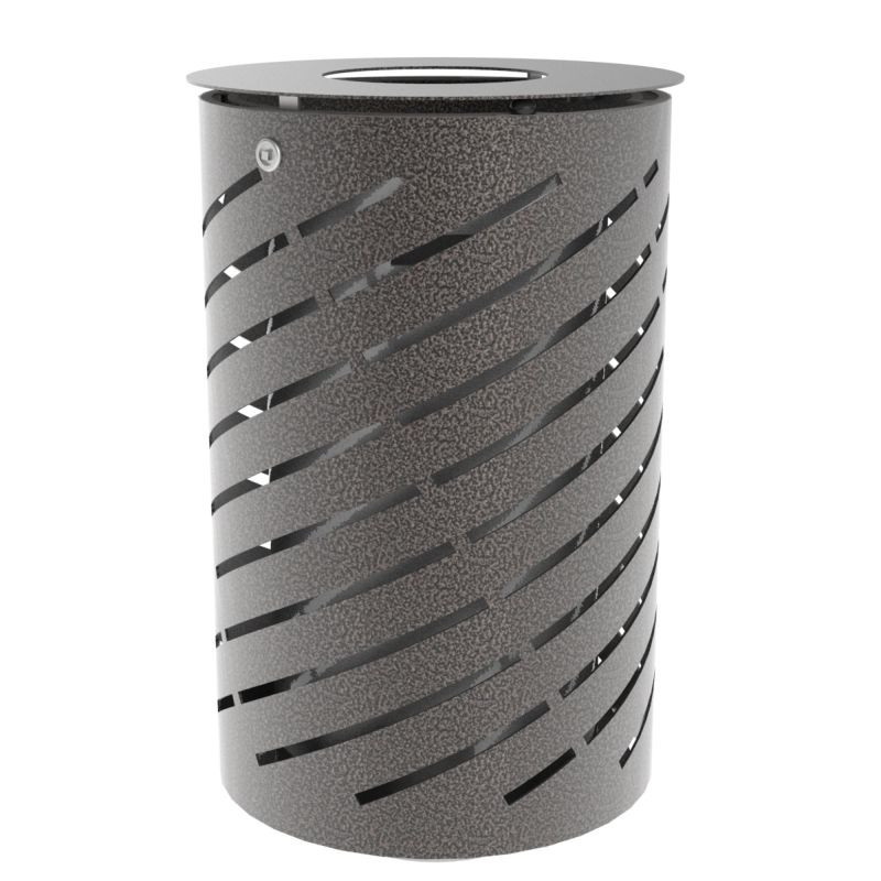 Corbeille de rue Fabregas Spirale en tôle d'acier galvanisé 65 litres