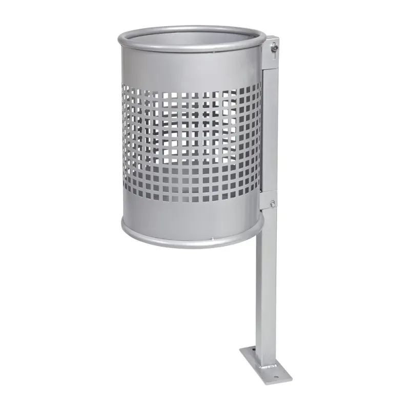 Poubelle d'extérieur Cerdanyola Fabregas en tôle d'acier perforé