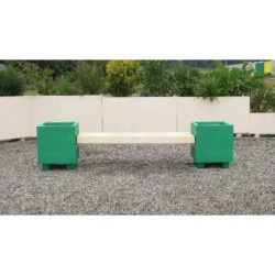 Banc double jardinières - Acajou