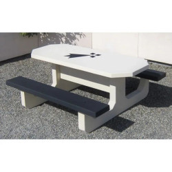 Table aire de pique nique avec logo - régions