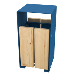 Poubelle structure acier et 4 lattes en pin Taulo