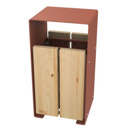 Corbeille Fabregas Taulo structure acier et 4 lattes en pin