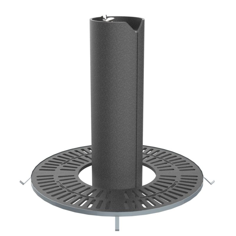 Fontaine Fabregas Villa Olimpica ronde en acier et grille en fonte