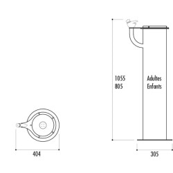Fontaine avec structure et robinet inox Esva pour adultes et enfants