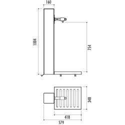 Fontaine structure acier Galdana et grille en fonte