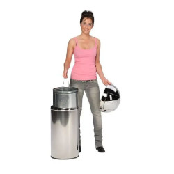 Poubelle métallique à clapet poussoir - 50L