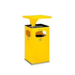 Cendrier poubelle antivandalisme acier - 3 ouvertures