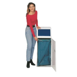 Poubelle tri sélectif à trappe acier - 90L