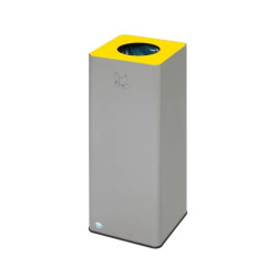 Poubelle de tri sélectif carré couvercle calibré de couleur