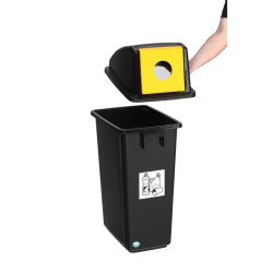 Poubelle de tri 58 litres avec couvercle papier, bouteille