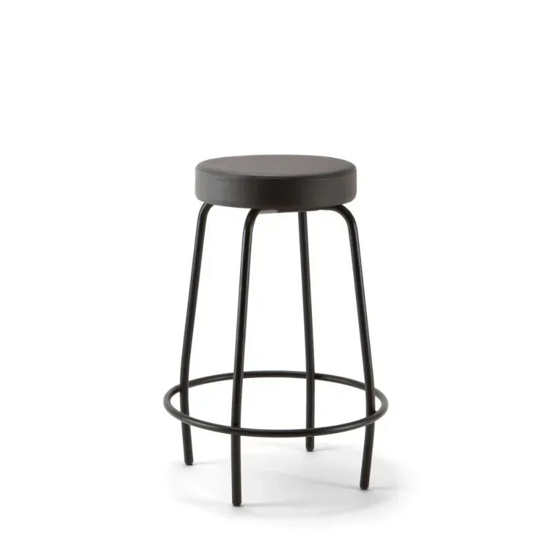 Tabouret technique 4 pieds Linea DUKE SOFT - similicuir noir