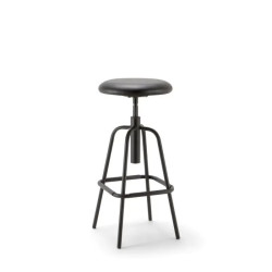 Tabouret technique 4 pieds MEA SOFT - Tissu noir