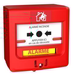 Déclencheur manuel rouge incendie filaire