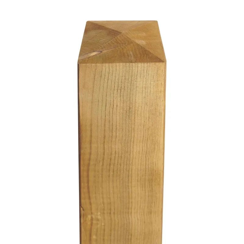 Poteau pointe diamant en bois de Pin raboté - 14.5 x 14.5 cm - Lagune