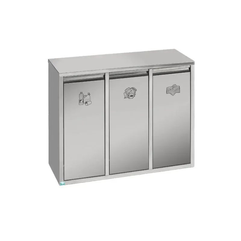 Poubelle de tri sélectif 3 bacs de 12 litres pour cuisine