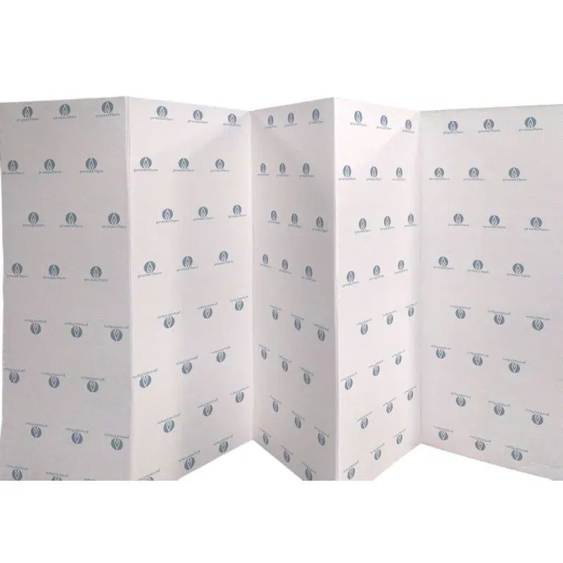 Paravent non feu M1 en carton pliable et découpable 16.4 ml H.82 cm