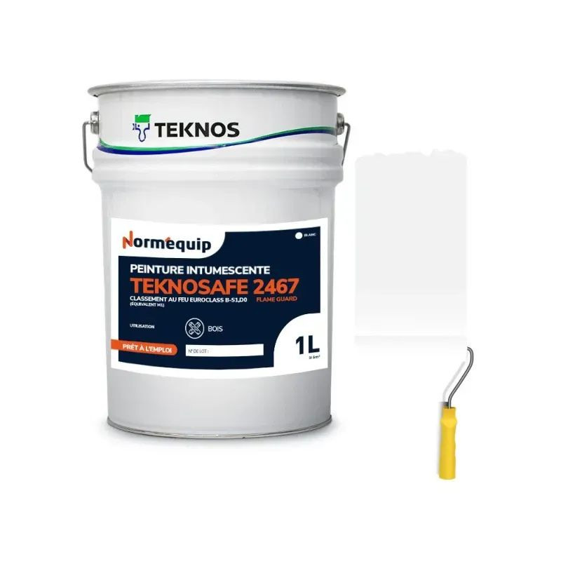 Peinture intumescente bois M1 - Blanc - Teknos Teknosafe 2467